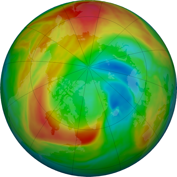 Arctic ozone map for 04 February 2018